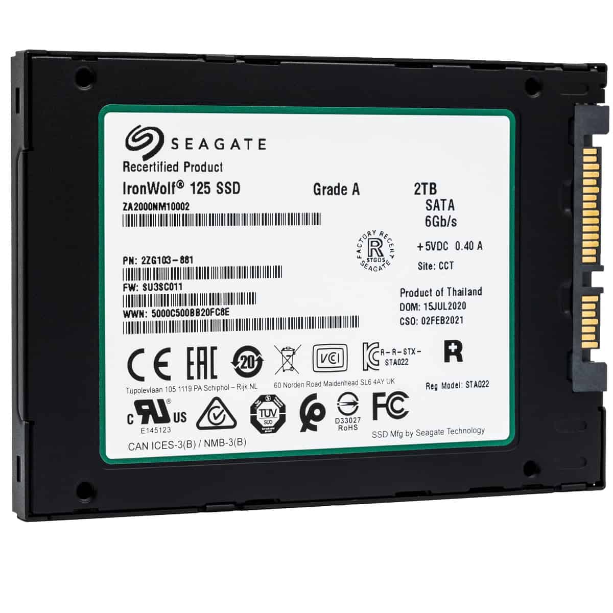 Seagate IronWolf 125 ZA2000NM10002 2TB SATA 6Gb/s 3D TLC 2.5in Solid State Drive (ZA2000NM10002) thumbnail