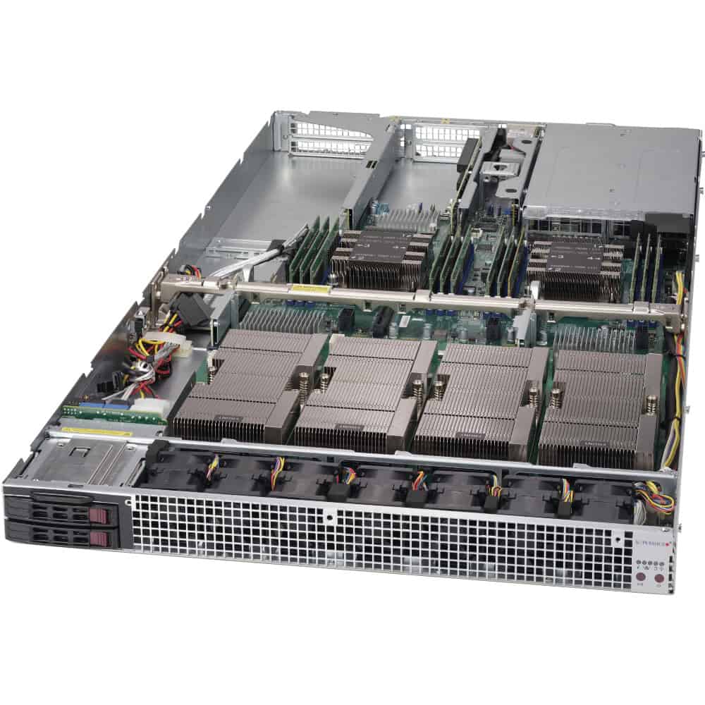 Super Micro Supermicro AS-2114GT-DNR 2U 2-Node GPU Server 2x AMD EPYC 7352 24-Core 16x DDR4 DIMM 4x NVMe Bay 2x2600W X710 Refurb (AS-2114GT-DNR-REF) thumbnail