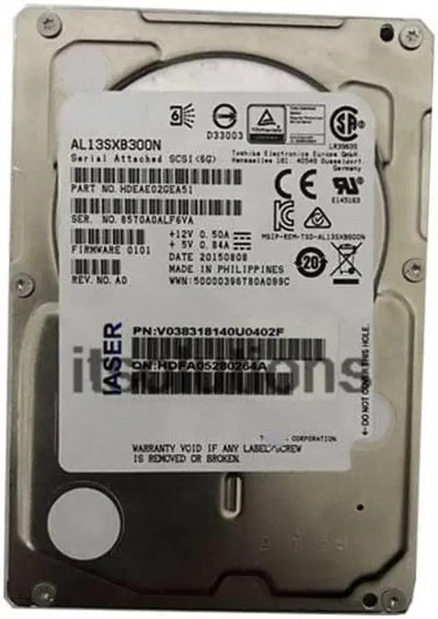 Toshiba AL13SX AL13SXB300N 300GB 15K RPM SAS 6Gb/s 512n 64MB 2.5 Hard Drive (AL13SXB300N) thumbnail