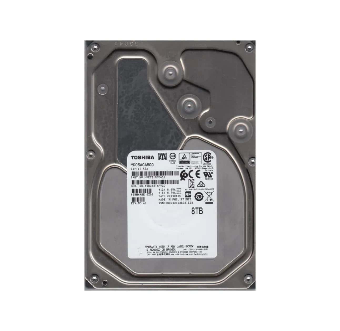 Toshiba MD05 MD05ACA800R 8TB 7.2K RPM SATA 6Gb/s Desktop 3.5in Hard Drive (MD05ACA800R) thumbnail