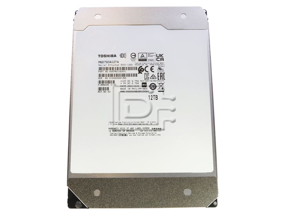 Toshiba MG07 MG07SCA12TA 12TB 7.2K RPM SAS 12Gb/s 4Kn 3.5in Hard Drive (MG07SCA12TA) thumbnail