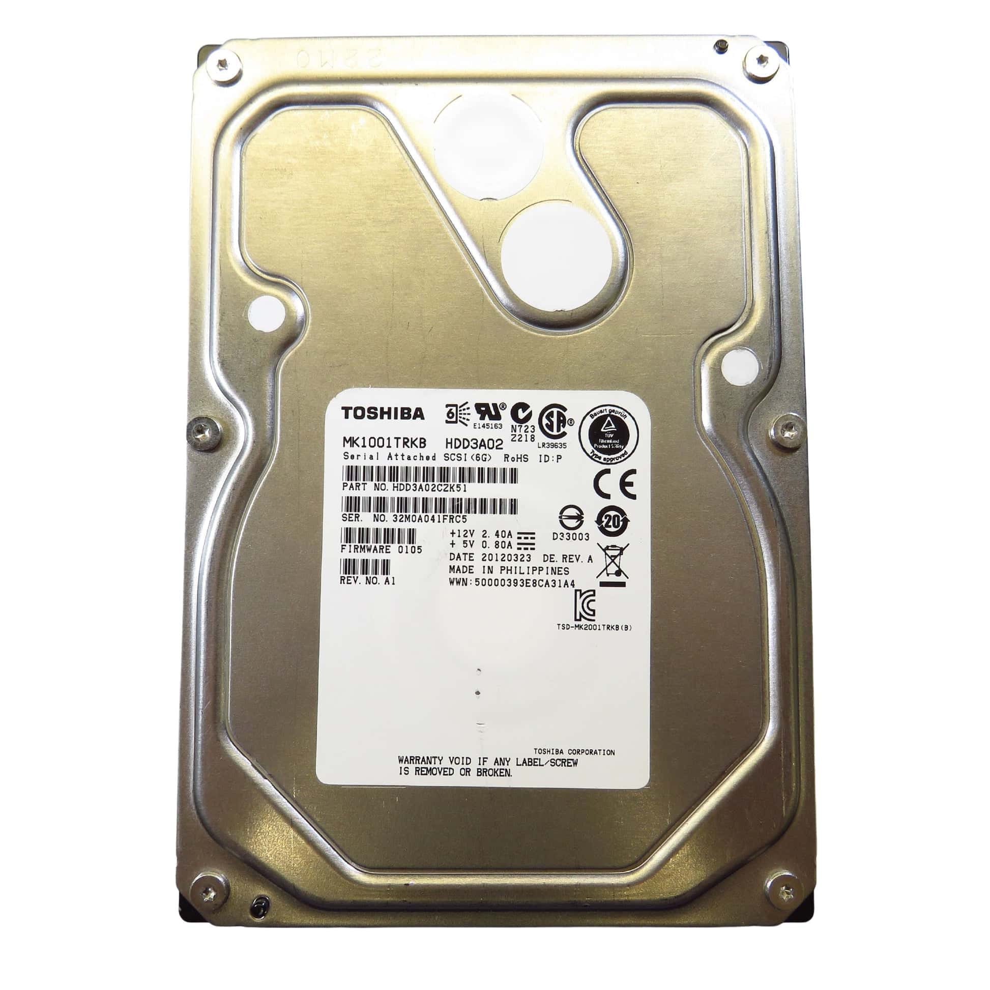 Toshiba MKx001 MK1001TRKB 1TB 7.2K RPM SAS 6Gb/s 512n 16MB 3.5 Hard Drive (MK1001TRKB) thumbnail