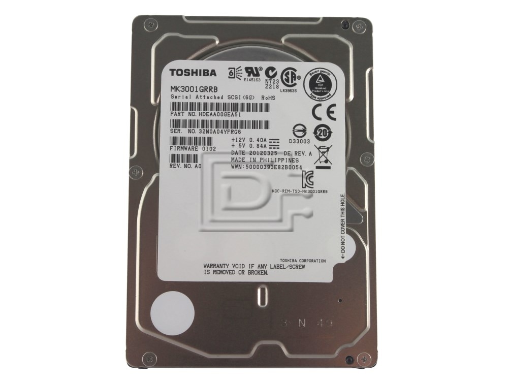 Toshiba MK01GRRB/R MK3001GRRB 300GB 15K RPM SAS 6Gb/s 32MB 2.5 Hard Drive (MK3001GRRB) thumbnail