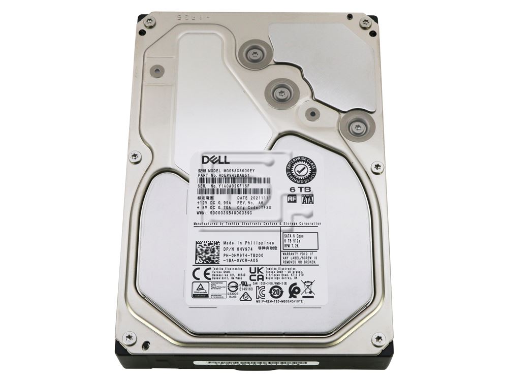 Toshiba / Dell MG06 MG06SCA600EY 6TB 7.2K RPM SAS 12Gb/s 512e 3.5in Hard Drive (XXPPV-MG06SCA600EY) thumbnail