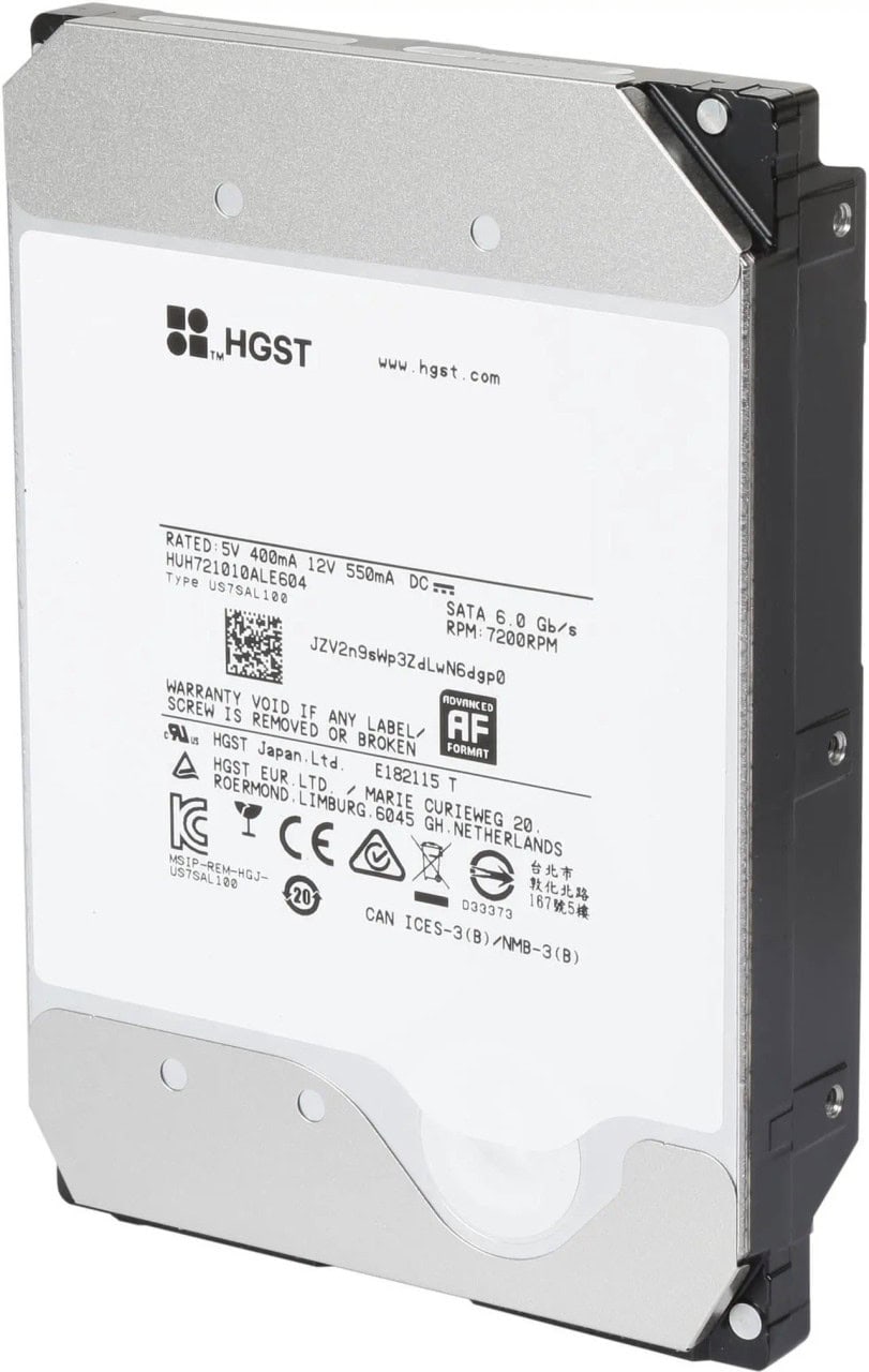 Western Digital HGST Deskstar NAS HDN721010ALE604 0F27620 10TB 7.2K RPM SATA 6Gb/s 512e 3.5in Hard Drive (HDN721010ALE604) thumbnail