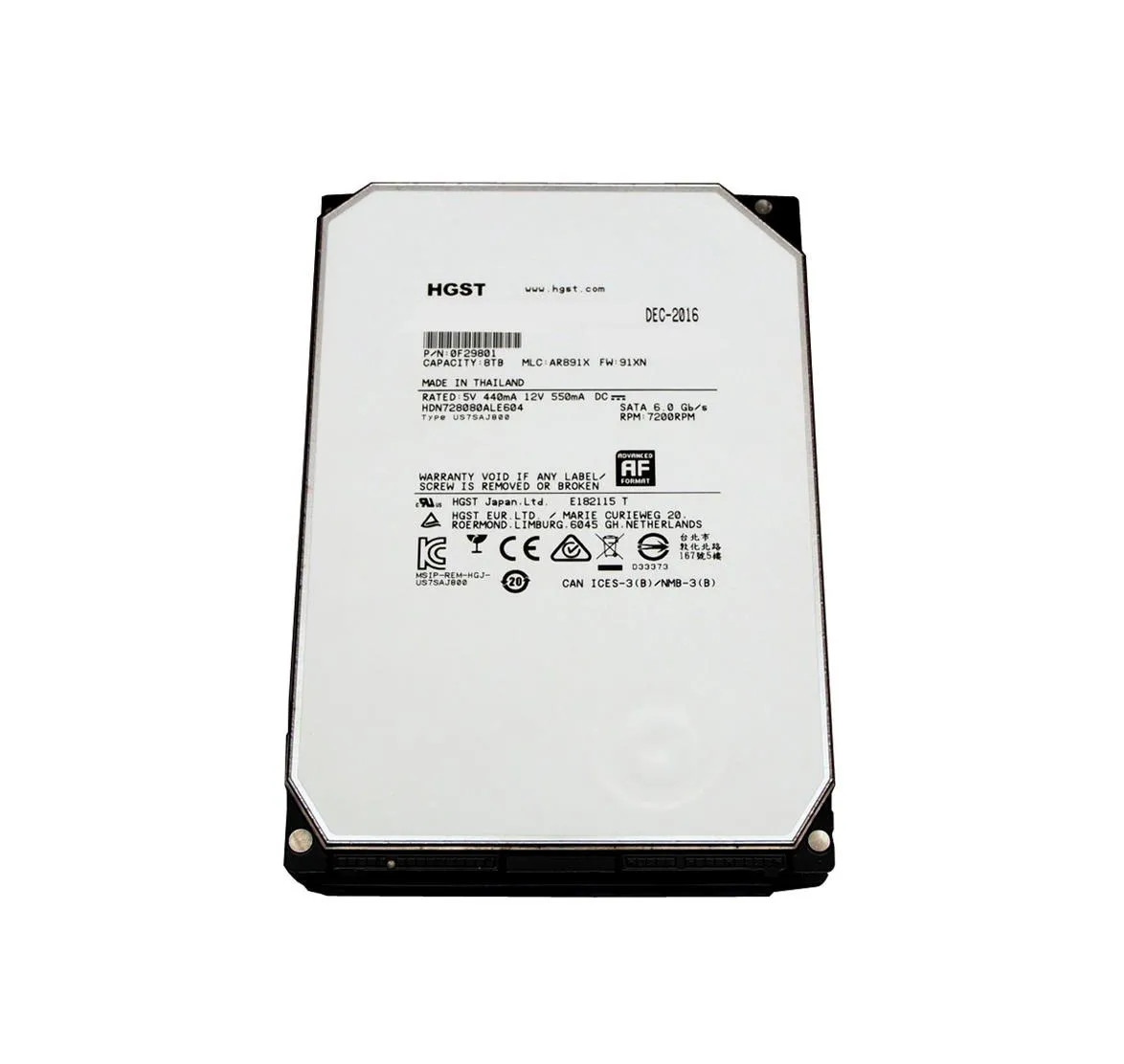 Western Digital HGST Deskstar HDN728080ALE604 0F29801 8TB 7.2K RPM SATA 6Gb/s 128MB 3.5 NAS Hard Drive (HDN728080ALE604) thumbnail