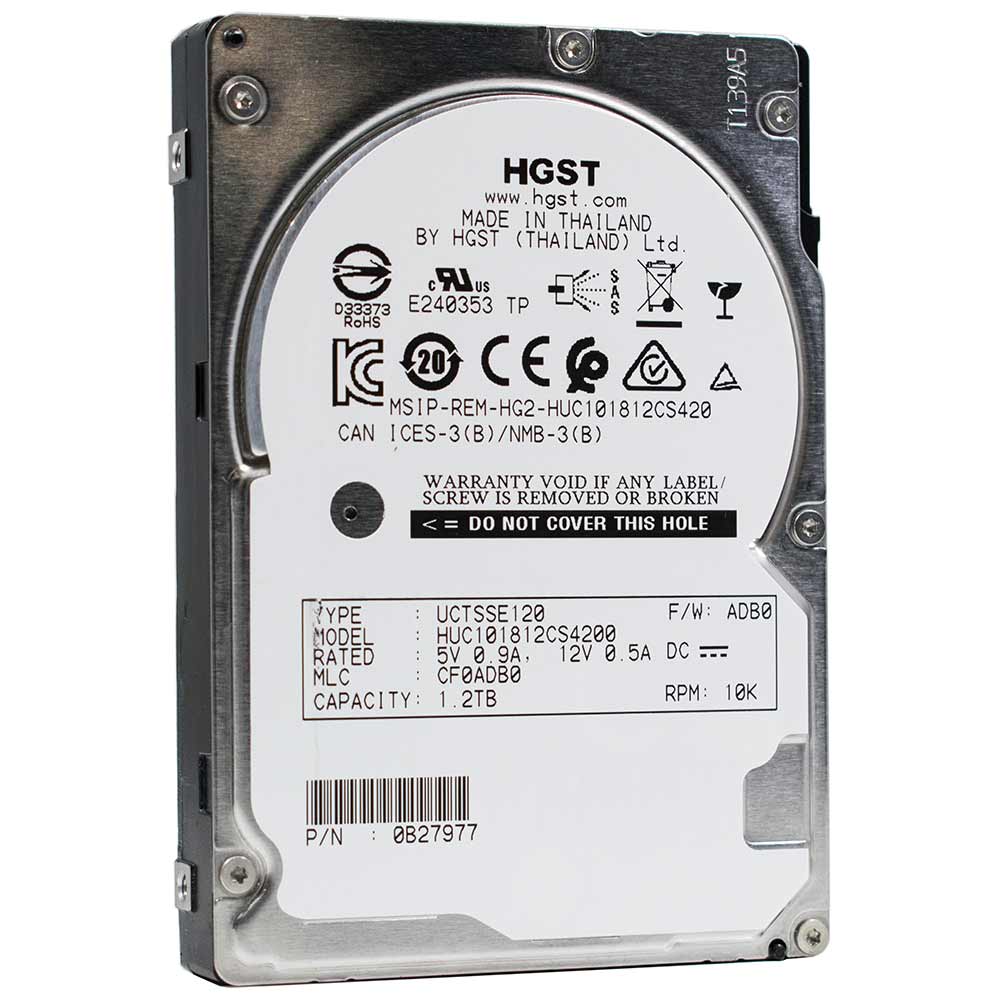 Western Digital HGST Ultrastar C10K1800 HUC101812CS4200 0B27977 1.2TB 10K RPM SAS 12Gb/s 512e 128MB 2.5 ISE Hard Drive (HUC101812CS4200_0B27977) thumbnail