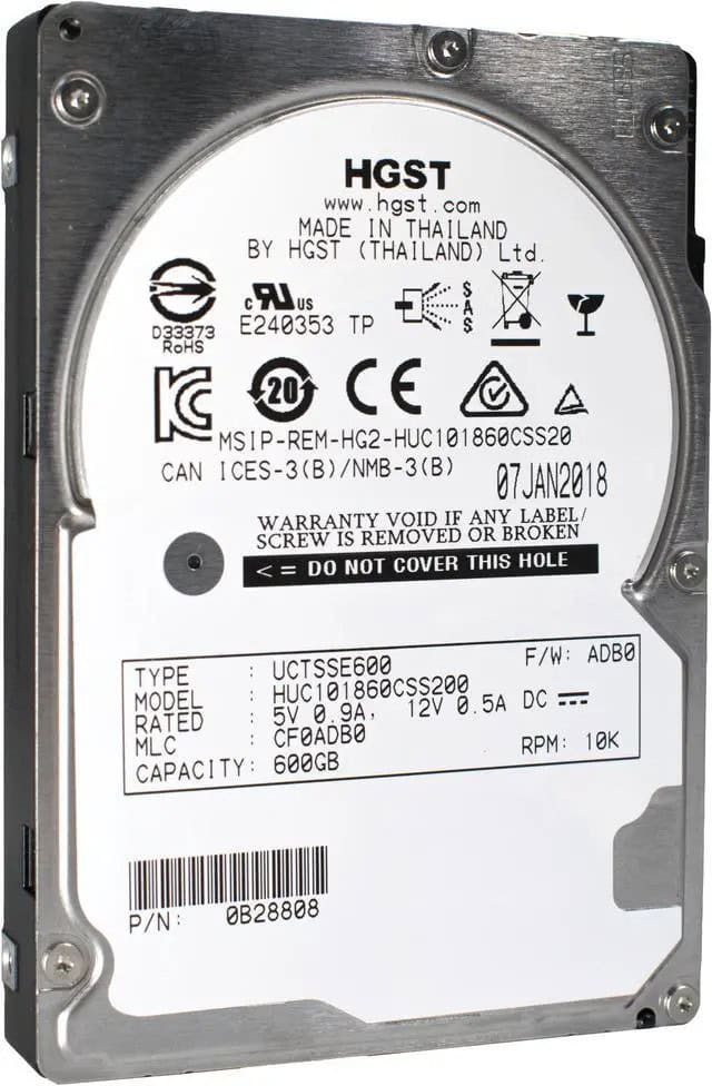 Western Digital HGST Ultrastar C10K1800 HUC101860CSS200 0B28808 600GB 10K RPM SAS 12Gb/s 512n 128MB 2.5 ISE Hard Drive (HUC101860CSS200_0B28808) thumbnail
