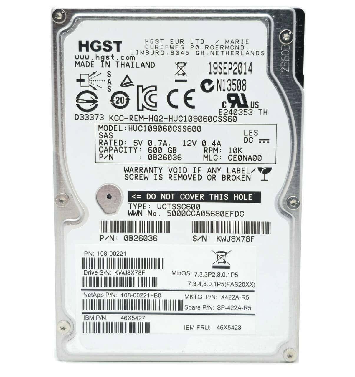 Western Digital HGST Ultrastar C10K600 HUC106060CSS600 0B23909 600GB 10K RPM SAS 6Gb/s 64MB 2.5 HDD (HUC106060CSS600-REF) thumbnail