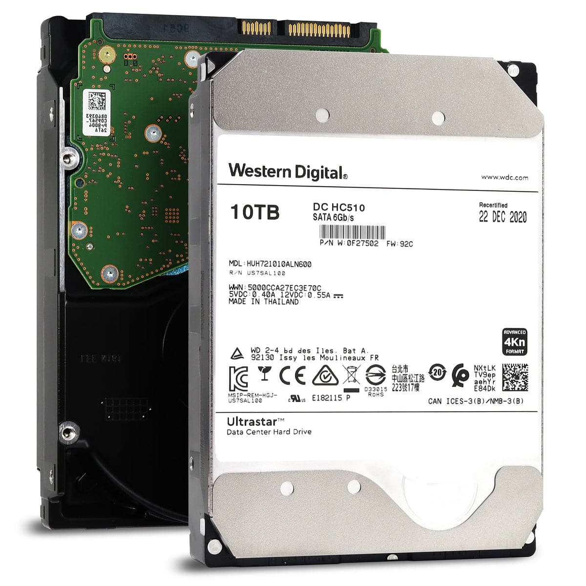 Western Digital DC HC510 HUH721010ALN600 0F27502 10TB 7.2K RPM SATA 6Gb/s 4Kn 256MB 3.5 ISE Power Disable Pin Hard Drive (HUH721010ALN600-0F27502_PWR) thumbnail