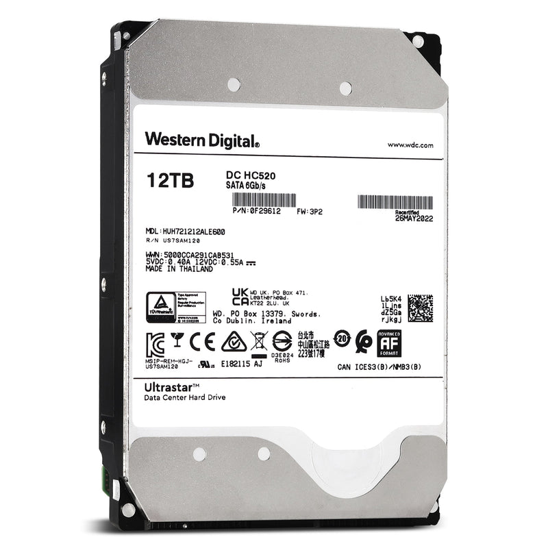 Western Digital HGST Ultrastar He12 HUH721212ALE600 0F30144 12TB 7.2K RPM SATA 6Gb/s 512e 256MB 3.5 ISE Hard Drive (HUH721212ALE600) thumbnail