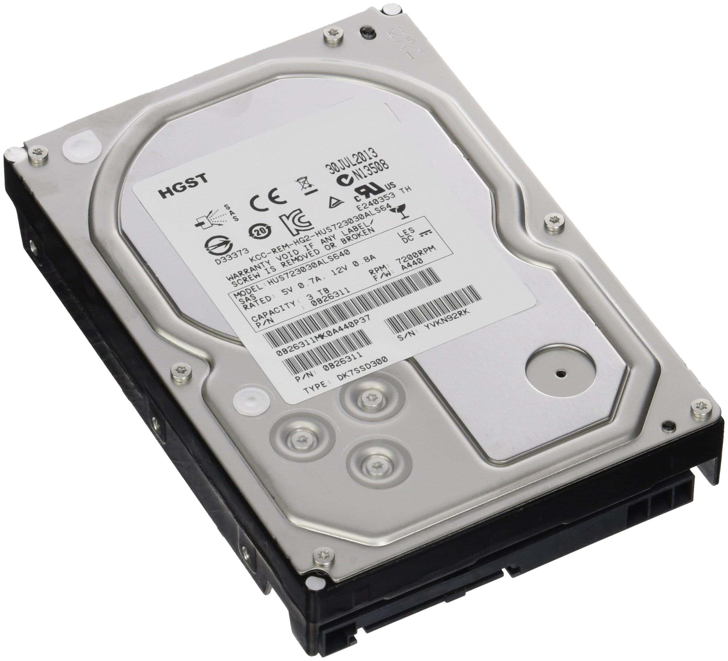 Western Digital HGST Ultrastar 7K3000 HUS723030ALS640 0B26311 3TB 7.2K RPM SAS 6Gb/s 64MB 3.5 Hard Drive (HUS723030ALS640_0B26311) thumbnail