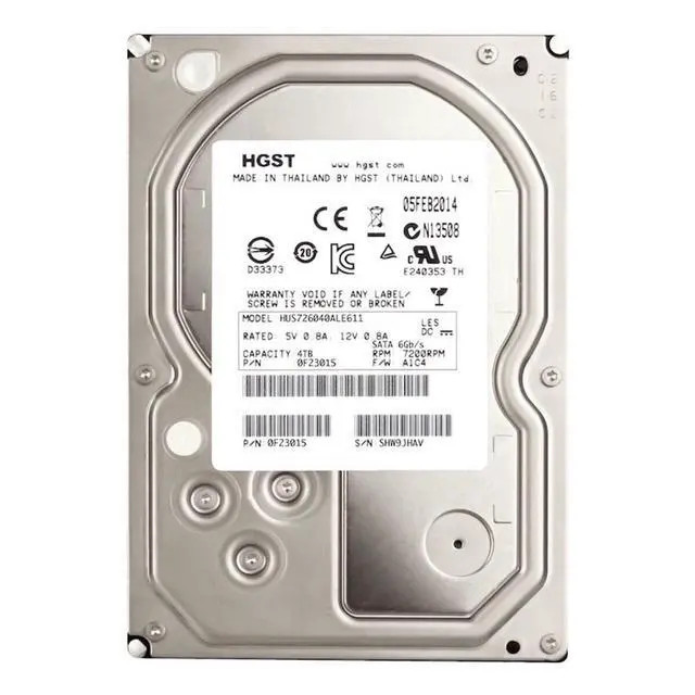 Western Digital HGST Ultrastar 7K6000 HUS726040ALE611 0F23015 4TB 7.2K RPM SATA 6Gb/s 512e 128MB 3.5 BDE Hard Drive (HUS726040ALE611) thumbnail