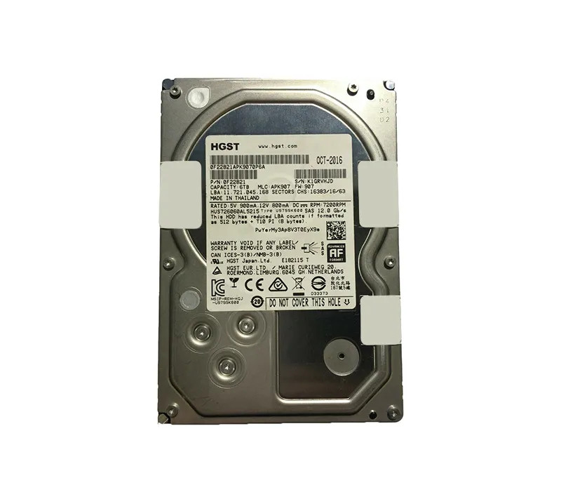 Western Digital HGST Ultrastar 7K6000 HUS726060AL5215 0F22821 6TB 7.2K RPM SAS 12Gb/s 512e 128MB 3.5 TCG-FIPS Hard Drive (HUS726060AL5215) thumbnail