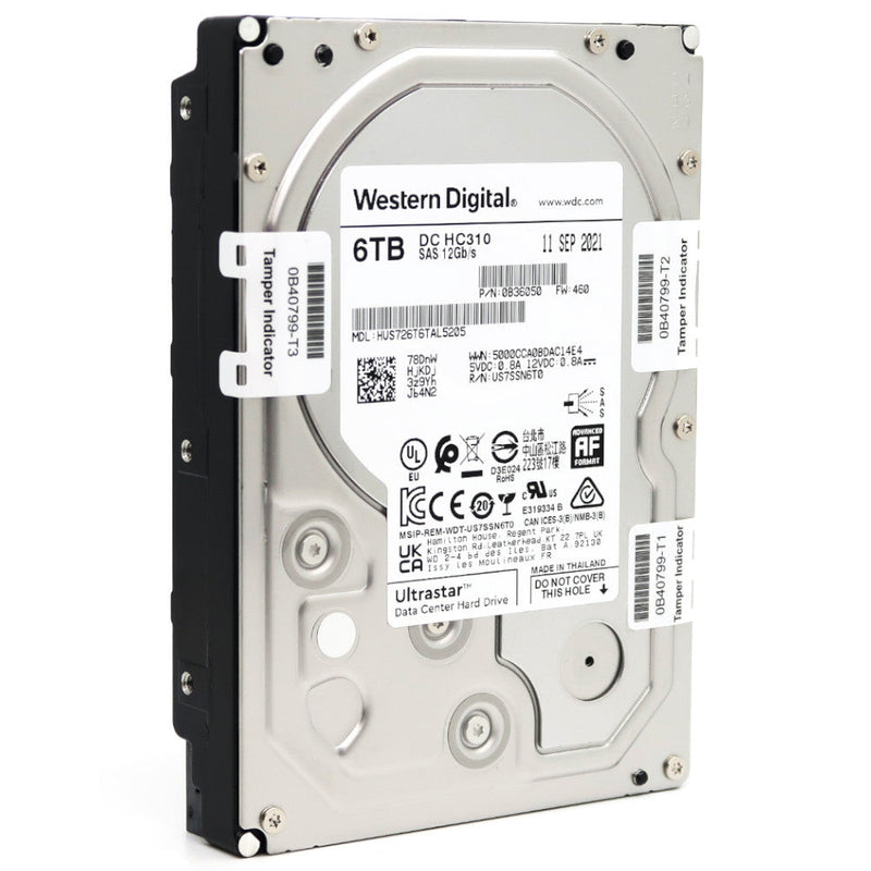 Western Digital Ultrastar DC HC310 HUS726T6TAL5205 0B36050 6TB 7.2K RPM SAS 12Gb/s SED-FIPS 3.5in Hard Drive (HUS726T6TAL5205) thumbnail