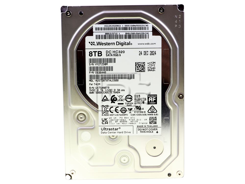 Western Digital HGST Ultrastar DC HC320 HUS728T8TAL5201 0B36406 8TB 7.2K RPM SAS 12Gb/s 512e 256MB 3.5 TCG Hard Drive (HUS728T8TAL5201_0B36406) thumbnail