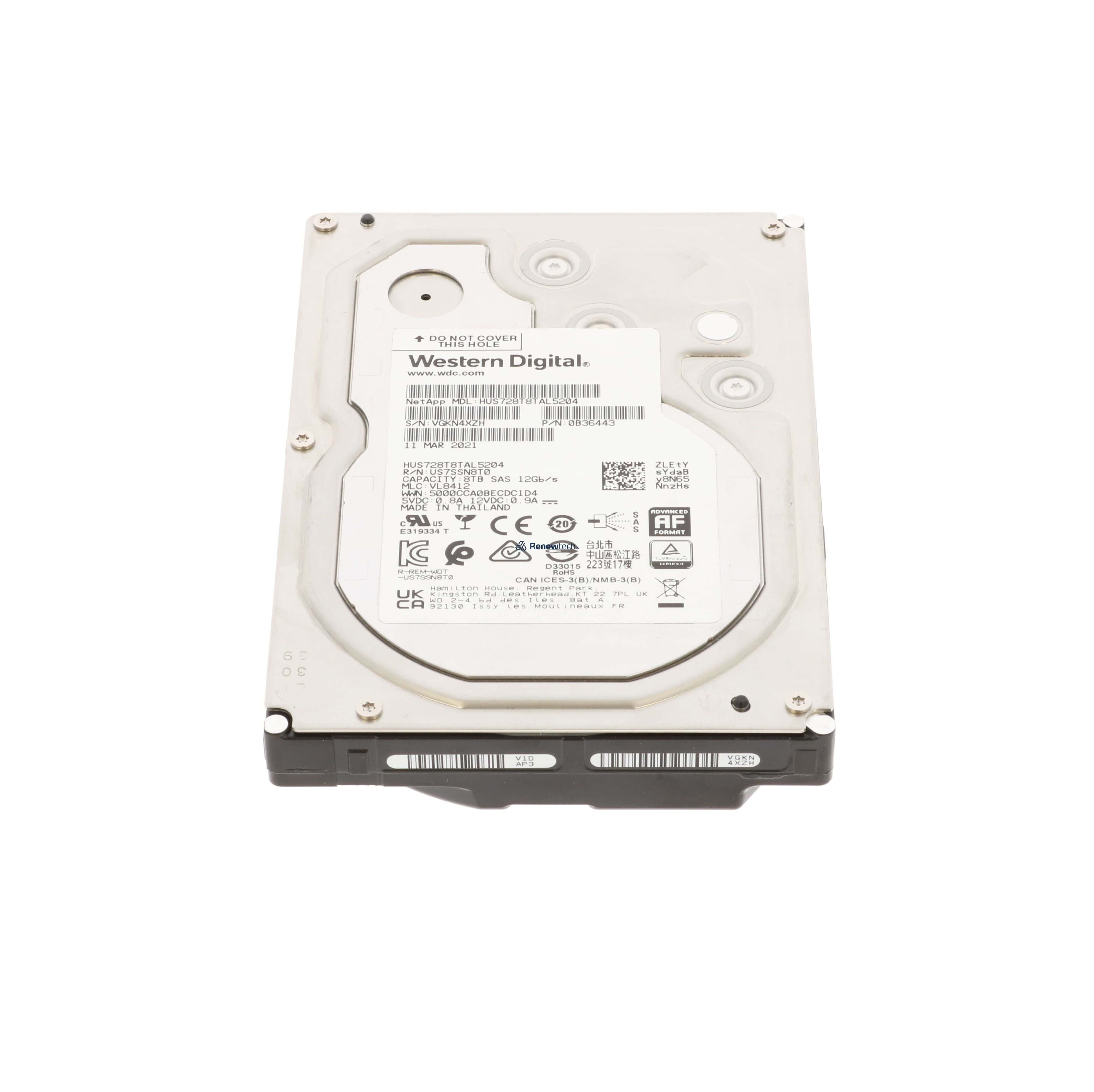 Western Digital HGST Ultrastar DC HC320 HUS728T8TAL5204 0B36400 8TB 7.2K RPM SAS 12Gb/s 512e 256MB 3.5 SE Hard Drive (HUS728T8TAL5204) thumbnail