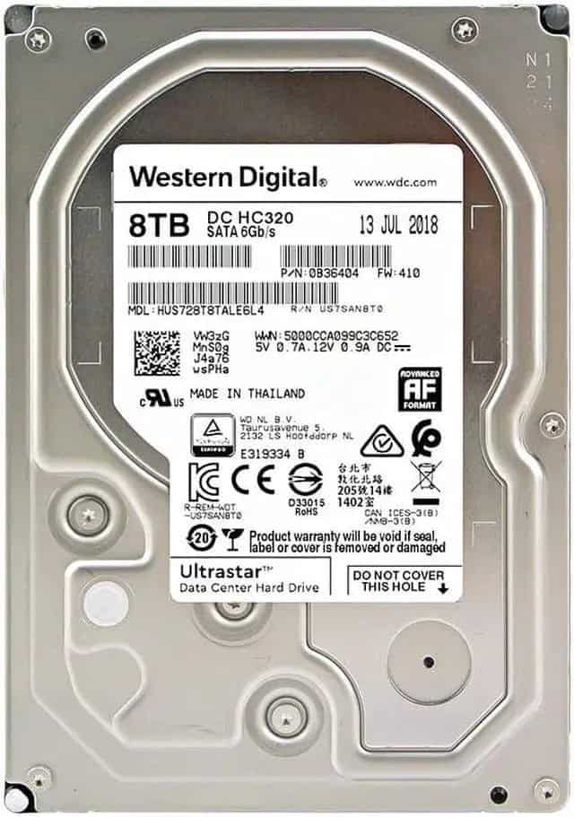 Western Digital Ultrastar DC HC320 HUS728T8TALE6L4 0B36404 8TB 7.2K RPM SATA 6Gb/s 512e 3.5in Hard Drive (HUS728T8TALE6L4) thumbnail