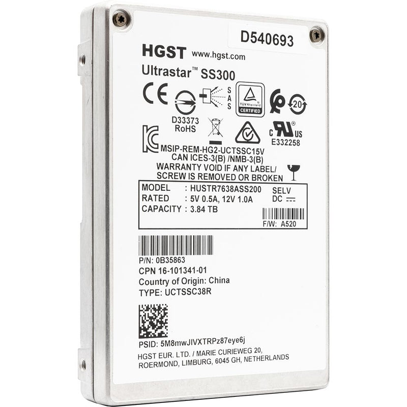 Western Digital Ultrastar DC SS300 HUSTR7638ASS200 3.84TB SAS 12Gb/s ISE 2.5in Solid State Drive (HUSTR7638ASS200) thumbnail