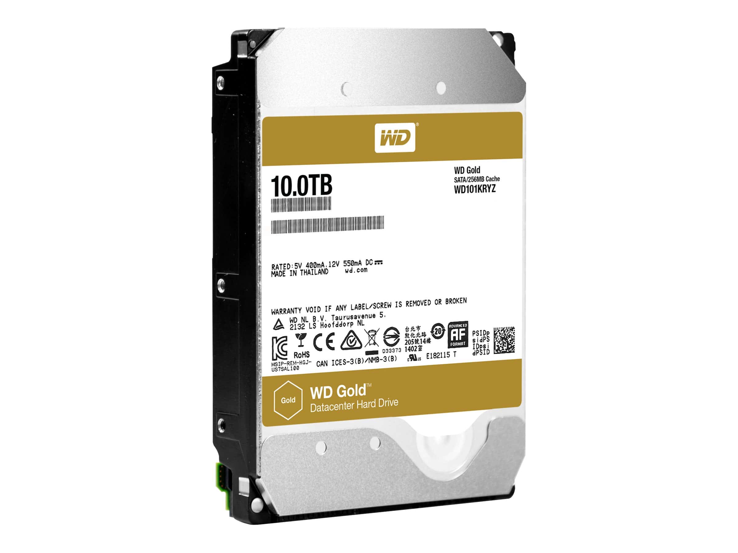 Western Digital Gold WD101KRYZ 10TB 7.2K RPM SATA 6Gb/s 256MB 3.5 Hard Drive (WD101KRYZ) thumbnail
