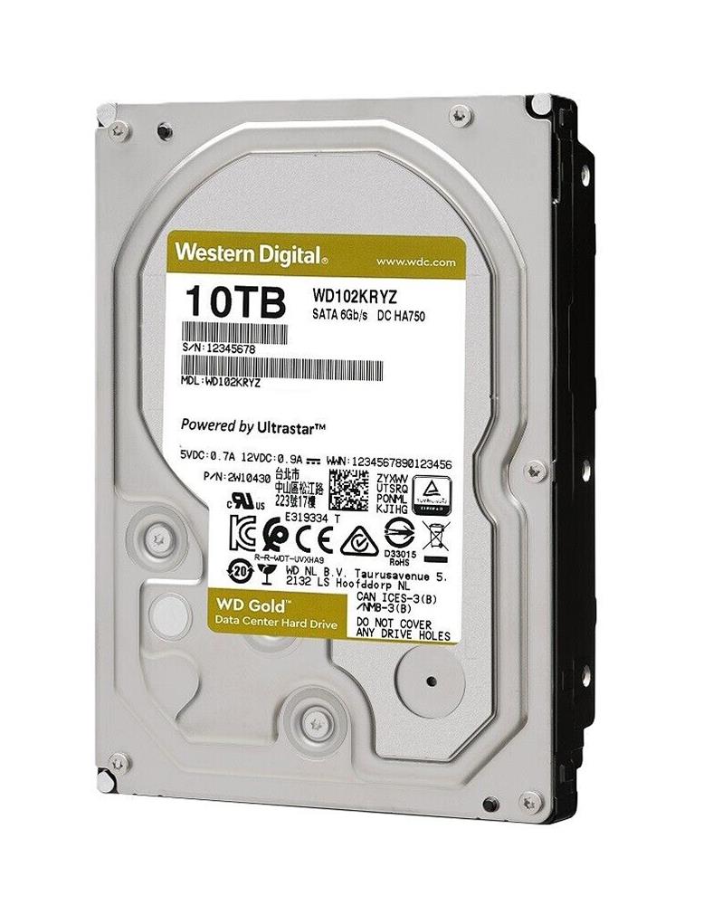 Western Digital Gold WD102KRYZ 10TB 7.2K RPM SATA 6Gb/s 512e 256MB 3.5 Hard Drive (WD102KRYZ) thumbnail