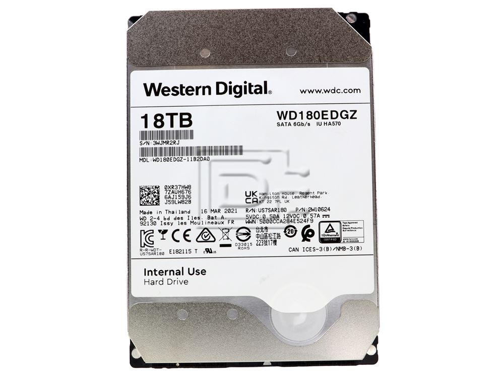Western Digital WD180EDGZ-11B2DA0 18TB 7.2K RPM SATA 6Gb/s 512e 3.5in Hard Drive (WD180EDGZ) thumbnail