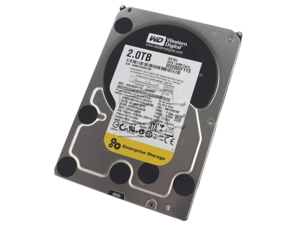 Western Digital Re WD2003FYYS 2TB 7.2K RPM SATA 3Gb/s 64MB 3.5 Hard Drive (WD2003FYYS) thumbnail