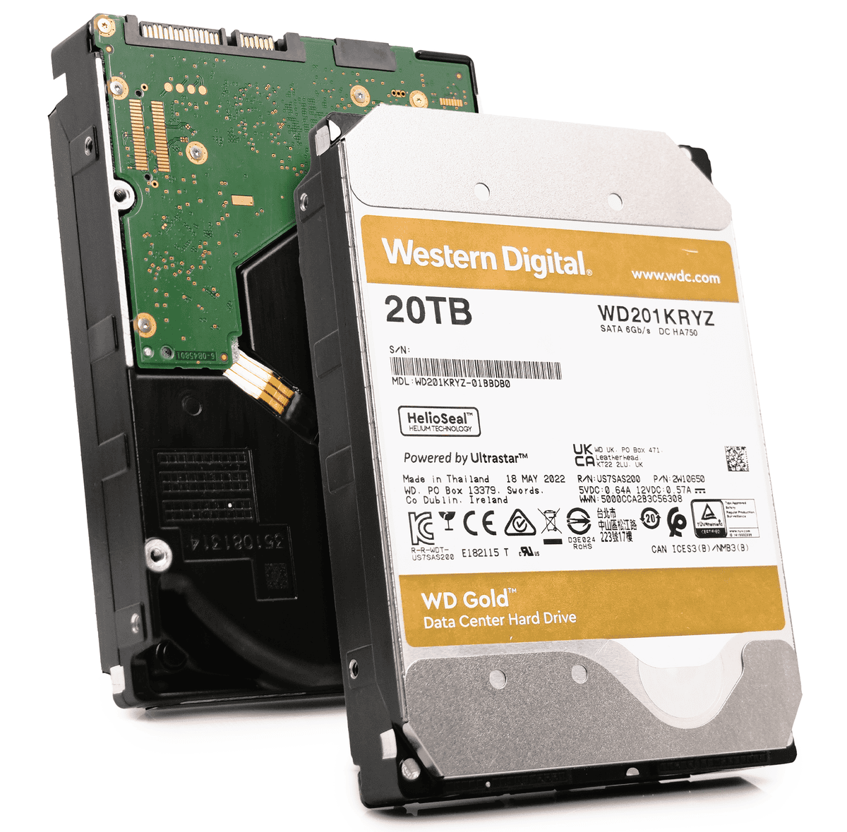 Western Digital Gold WD201KRYZ 20TB 7.2K RPM SATA 6Gb/s 512e CMR 3.5in Hard Drive (WD201KRYZ) thumbnail