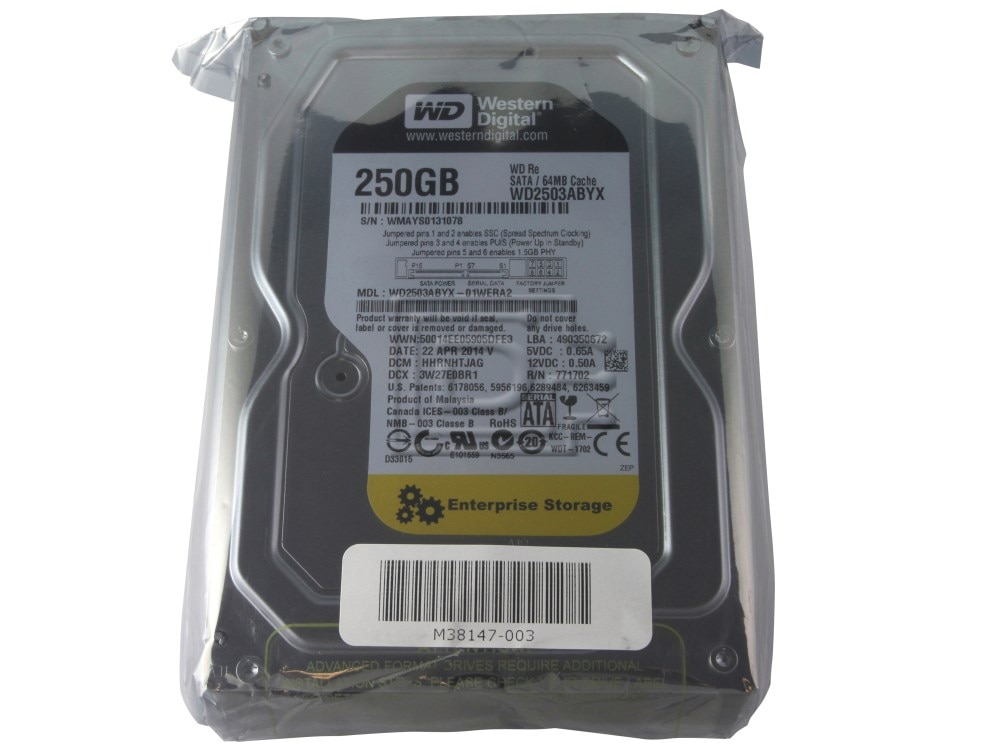 Western Digital Re4 WD2503ABYX 250GB 7.2K RPM SATA 3Gb/s 64MB 3.5 Hard Drive (WD2503ABYX) thumbnail