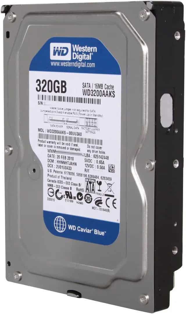 Western Digital Caviar Blue WD3200AAKS 320GB 7.2K RPM SATA 3Gb/s 512n 3.5in Hard Drive (WD3200AAKS) thumbnail