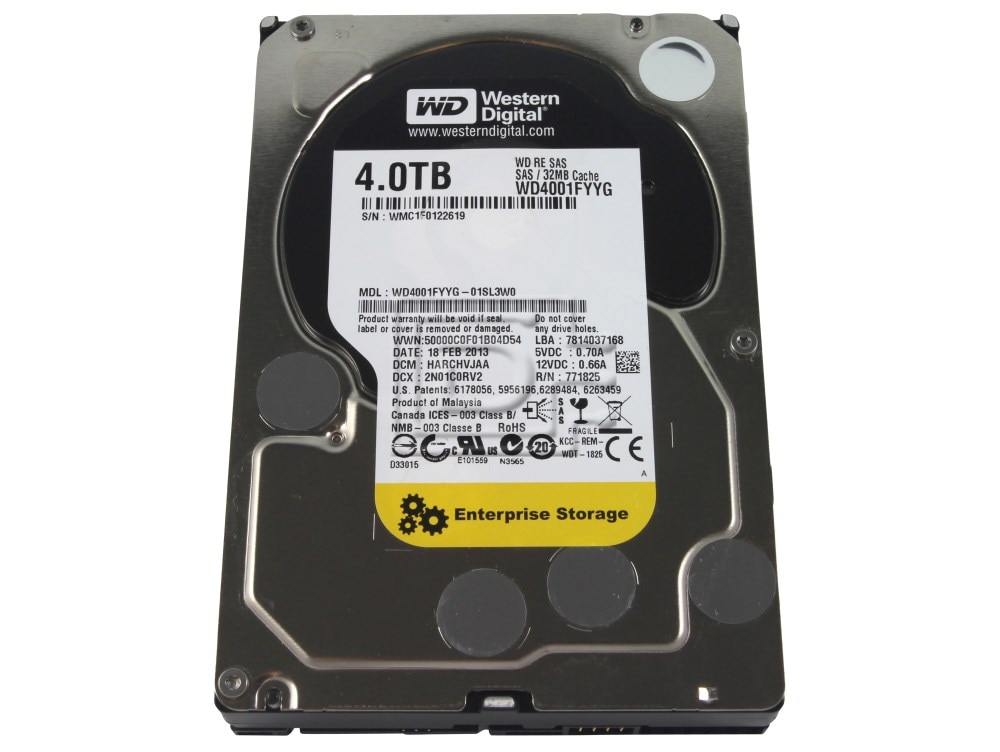 Western Digital Re WD4001FYYG 4TB 7.2K RPM SAS 6Gb/s 32MB 3.5 Hard Drive (WD4001FYYG) thumbnail