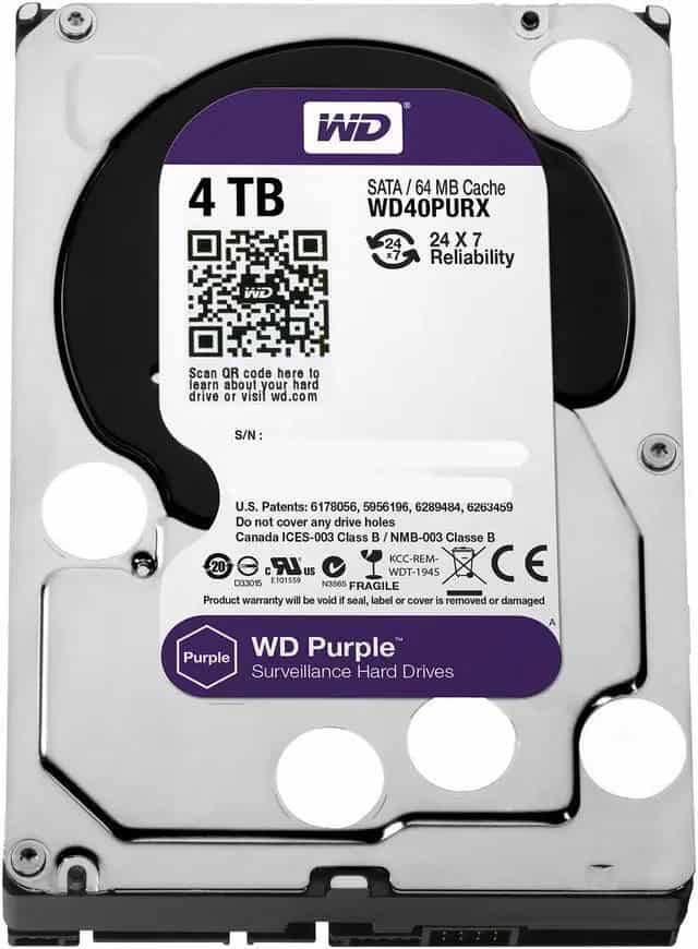 Western Digital Purple NV WD4NPURX 4TB 7.2K RPM SATA 6Gb/s 64MB 3.5 Hard Drive (WD4NPURX) thumbnail