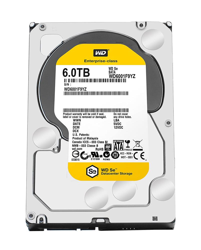 Western Digital Se WD6001F9YZ 6TB 7.2K RPM SATA 6Gb/s 128MB 3.5 Hard Drive (WD6001F9YZ) thumbnail