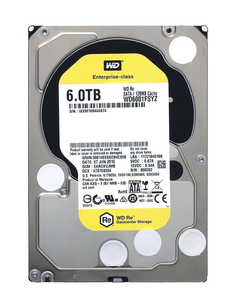 Western Digital Re WD6001FSYZ 6TB 7.2K RPM SATA 6Gb/s 128MB 3.5 Hard Drive (WD6001FSYZ) thumbnail