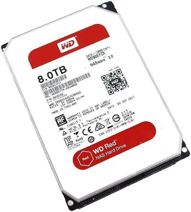 Western Digital Red WD80EFZX 8TB 5.4K RPM SATA 6Gb/s 3.5 Hard Drive (WD80EFZX) thumbnail