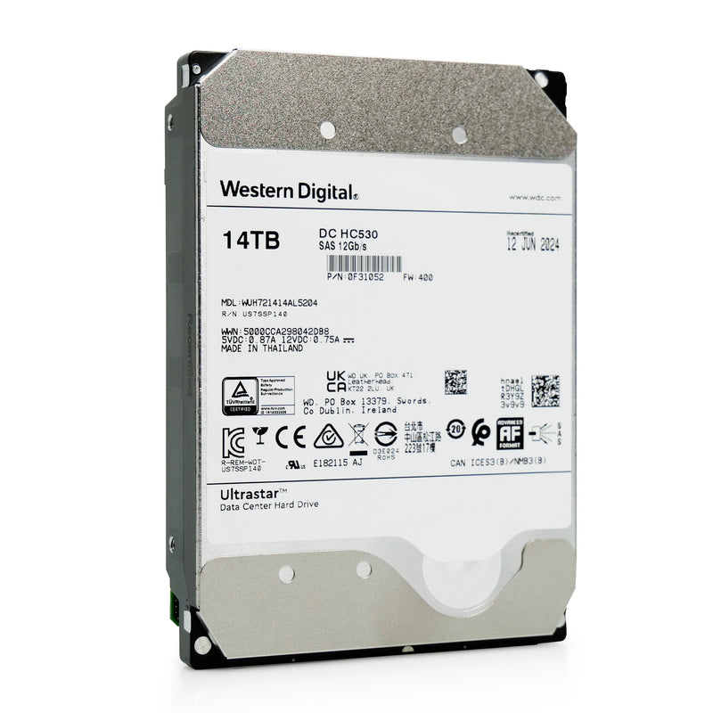 Western Digital Ultrastar DC HC530 WUH721414AL5204 0F31052 14TB 7.2K RPM SAS 12Gb/s 3.5in Hard Drive (WUH721414AL5204) thumbnail
