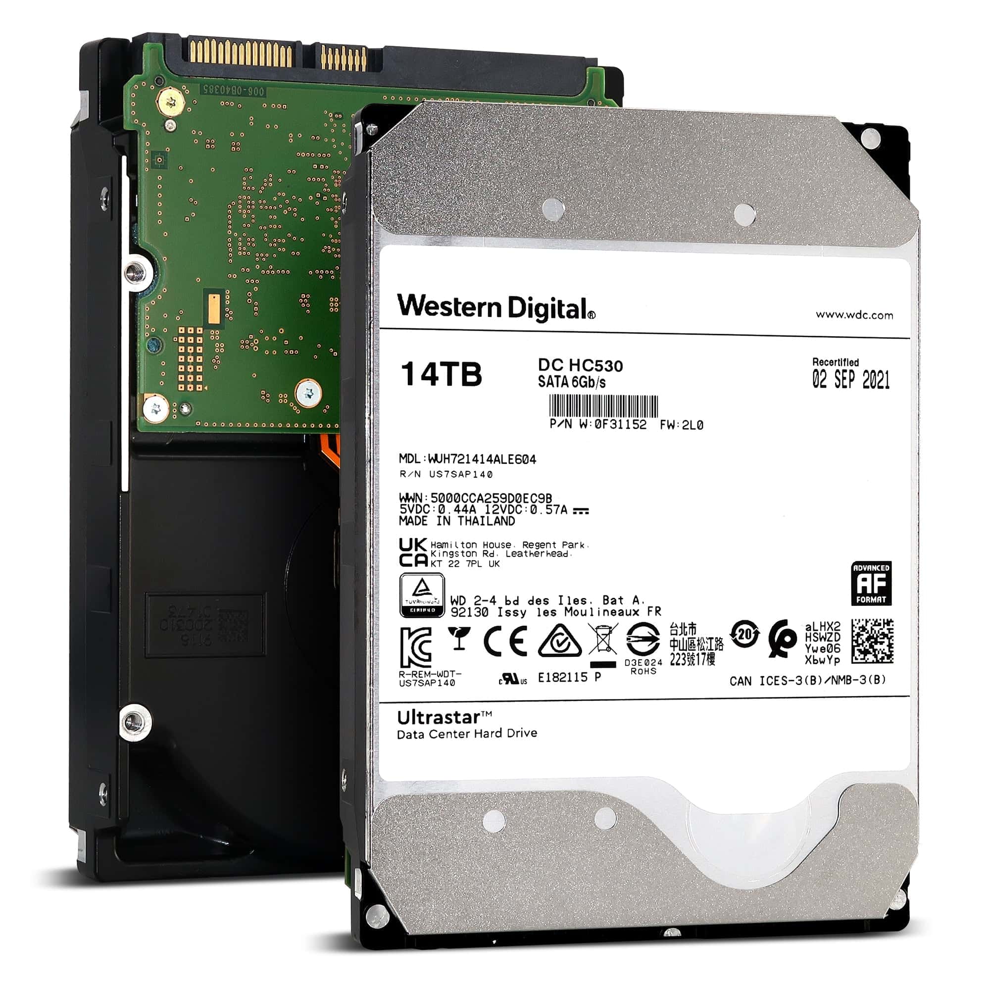 Western Digital Ultrastar DC HC530 WUH721414ALE600 0F31164 14TB 7.2K RPM SATA 6Gb/s 512e 3.5in Refurbished HDD (WUH721414ALE600-0F31164_PWR-REF) thumbnail