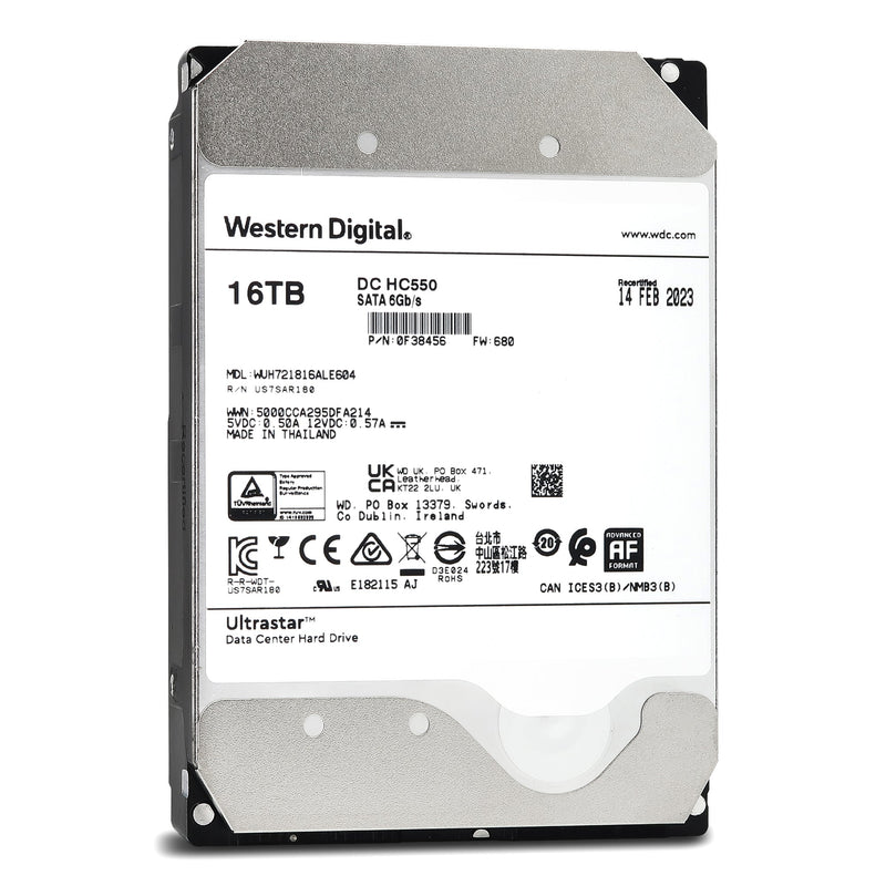 Western Digital Ultrastar DC HC550 WUH721816ALE604 0F38456 16TB 7.2K RPM SATA 6Gb/s 512e Power Disable 3.5in Hard Drive (WUH721816ALE604-0F38456_PWR) thumbnail