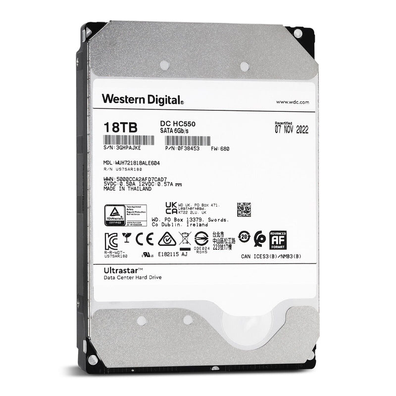Western Digital Ultrastar DC HC550 WUH721818ALE604 0F59266 18TB 7.2K RPM SATA 6Gb/s 512e 3.5in Hard Drive (WUH721818ALE604_PWR) thumbnail