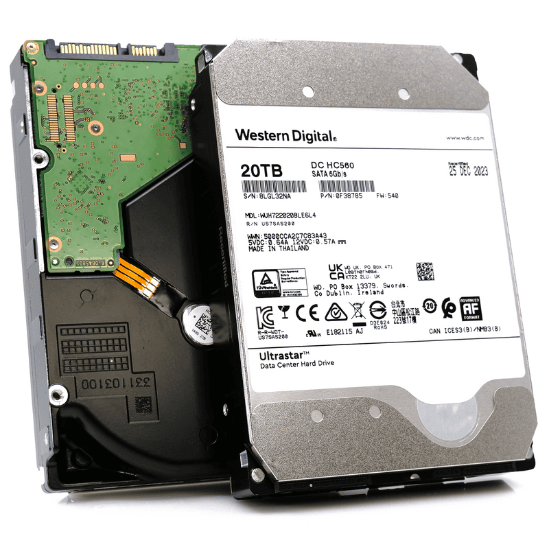 Western Digital Ultrastar DC HC560 WUH722020BLE601 0F38781 20TB 7.2K RPM SATA 6Gb/s 512e 3.5in Hard Drive (WUH722020BLE601-0F38781_PWR) thumbnail