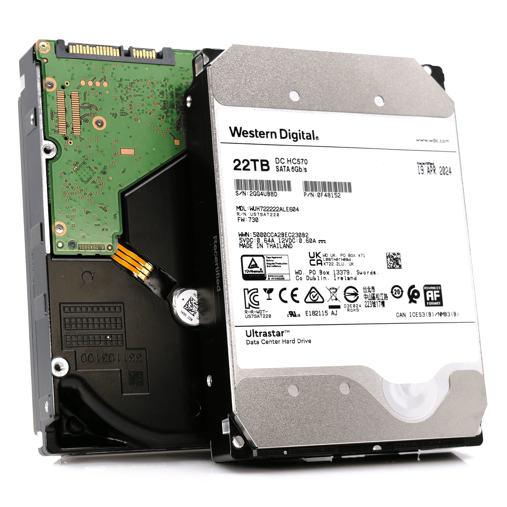 Western Digital Ultrastar DC HC570 WUH722222ALE604 0F48290 22TB 7.2K RPM SATA 6Gb/s 512e 3.5in Hard Drive (WUH722222ALE604-0F48290_PWR) thumbnail