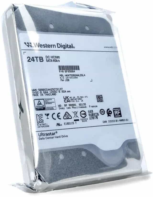 Western Digital Ultrastar HC590 WUH722624ALE6L4 0F65684 24TB 7.2K RPM SATA 6Gb/s 512e 3.5in Hard Drive (WUH722624ALE6L4) thumbnail