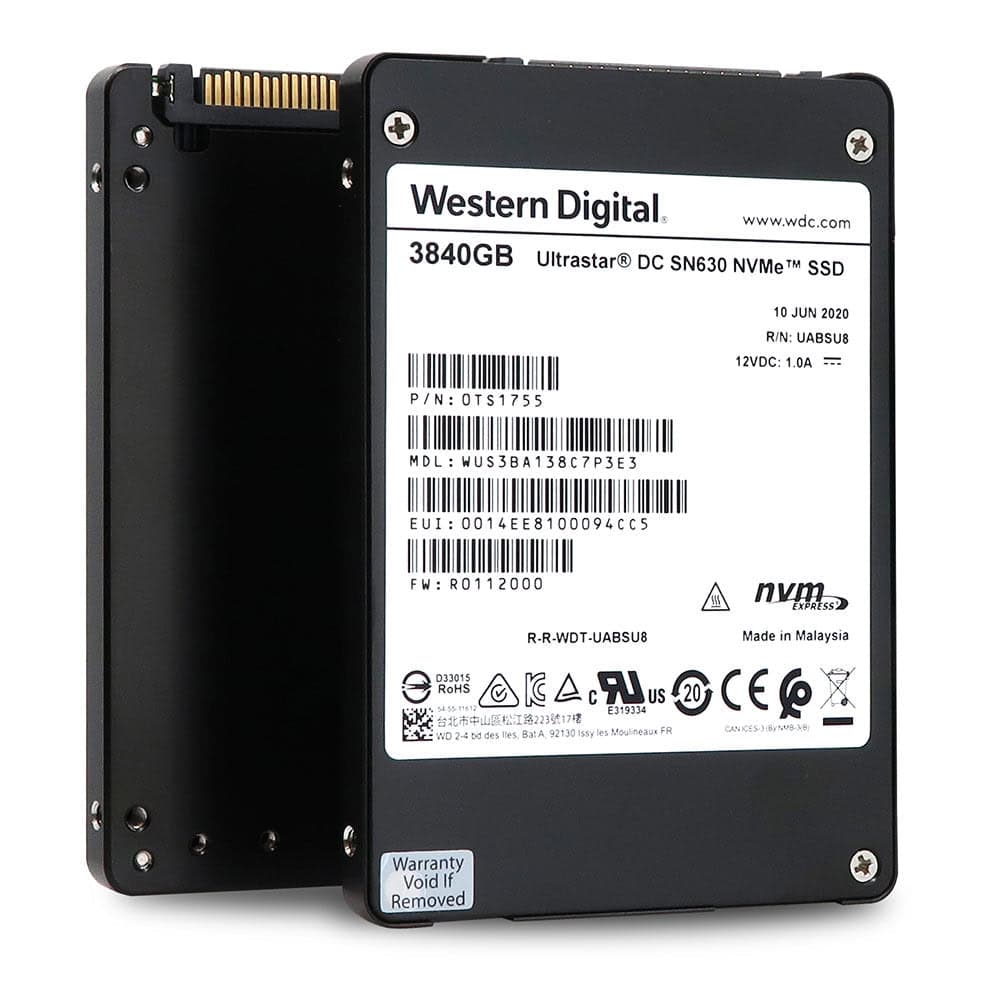 Western Digital Ultrastar DC SN630 WUS3BA138C7P3E3 0TS1755 3.84TB PCIe Gen 3.0 x4 4GB/s VRI 2.5in Solid State Drive (WUS3BA138C7P3E3) thumbnail