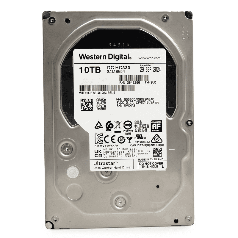 Western Digital Ultrastar DC HC330 WUS721010ALE6L4 0B42266 10TB 7.2K RPM SATA 6Gb/s 512e 256MB 3.5 SE HDD (WUS721010ALE6L4_0B42266-REF) thumbnail