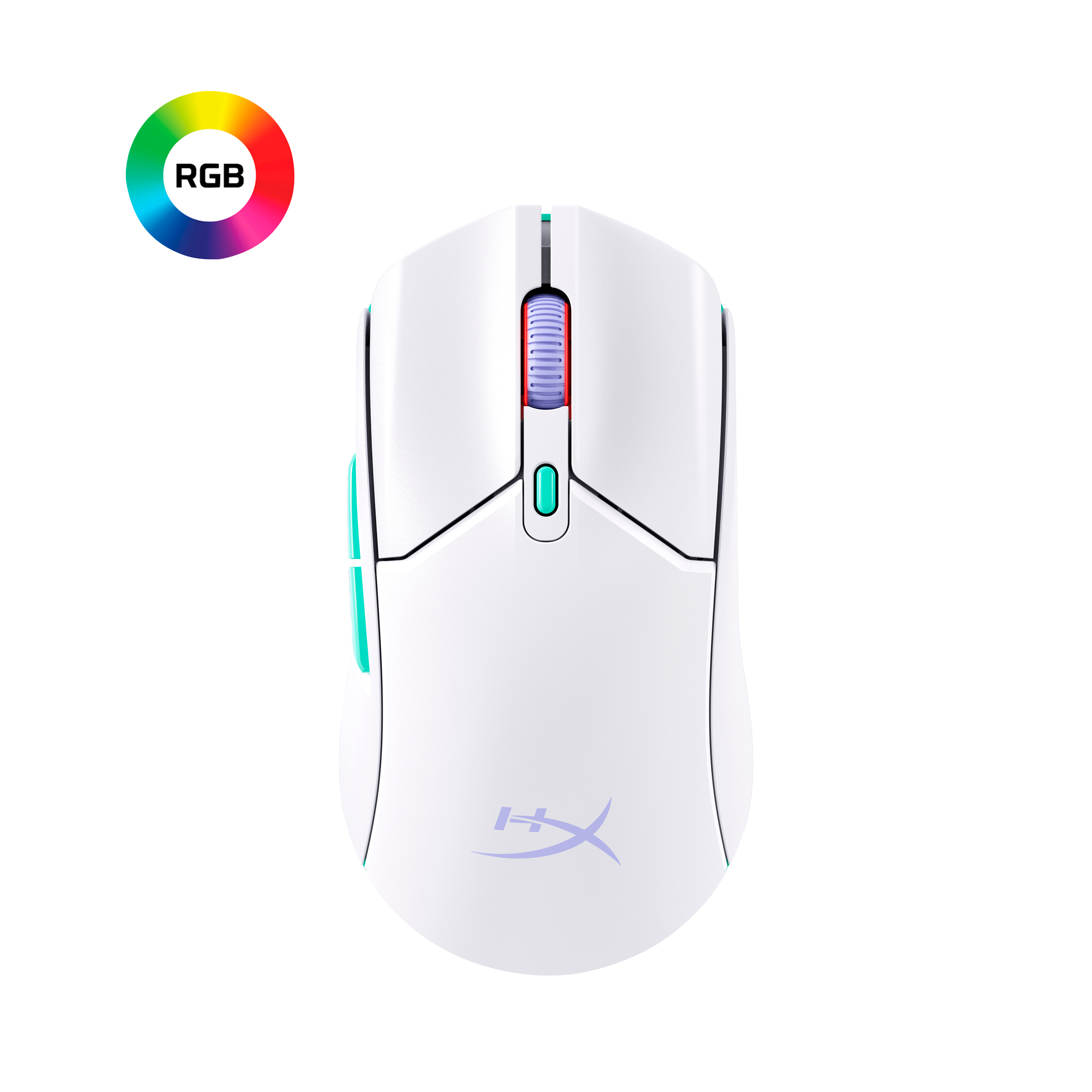 HyperX Pulsefire Haste 2 Core Wls - gaming muis (wit/grn/prs) (8R2E7AA) thumbnail