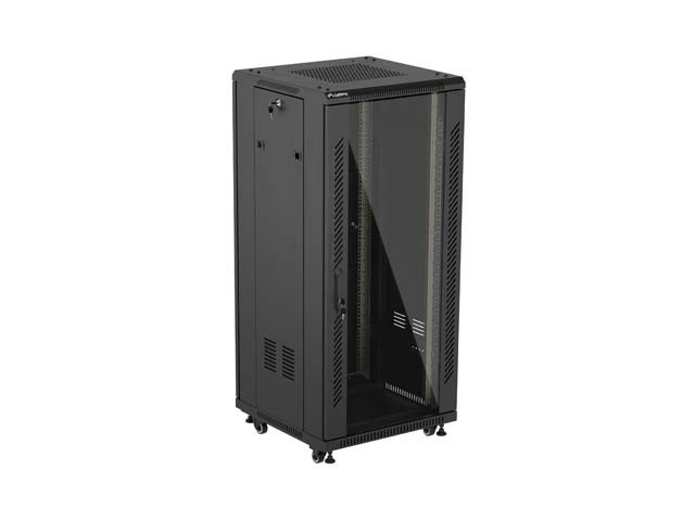LANBERG FF01-6627-12B-KPL Lanberg Rack Cabinet 19 27U/600x600mm Black (FF01-6627-12B-KPL) thumbnail
