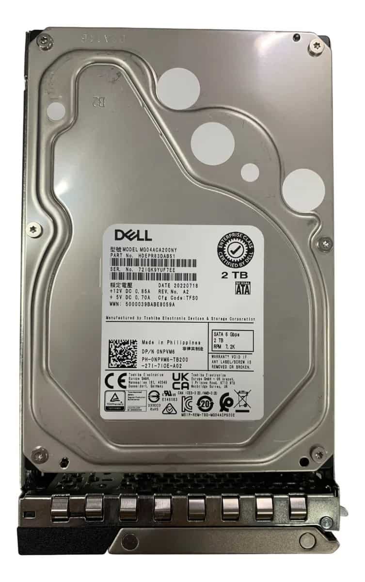 Dell HDD 2TB 512b SATA 7.2K RPM (TXT8N-RFB) thumbnail