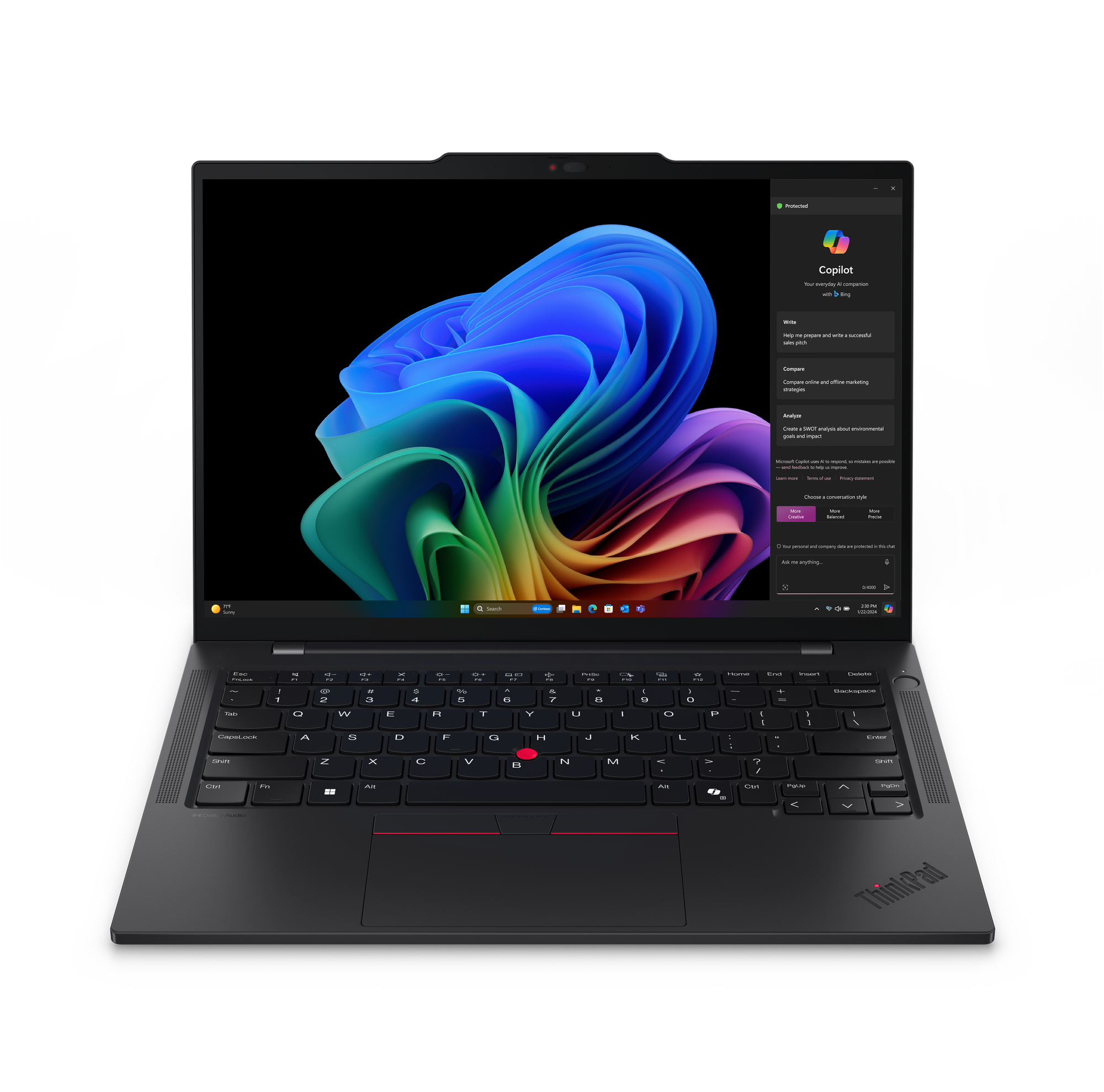 Lenovo ThinkPad T14s Gen 6 (Snapdragon) Copilot+ PC X1P-42-100 Laptop 35,6 cm (14") WUXGA 16 GB LPDDR5x-SDRAM 512 GB SSD Wi-Fi 7 (802.11be) Windows 11 Pro Hongaars Zwart (21N10026HV) thumbnail