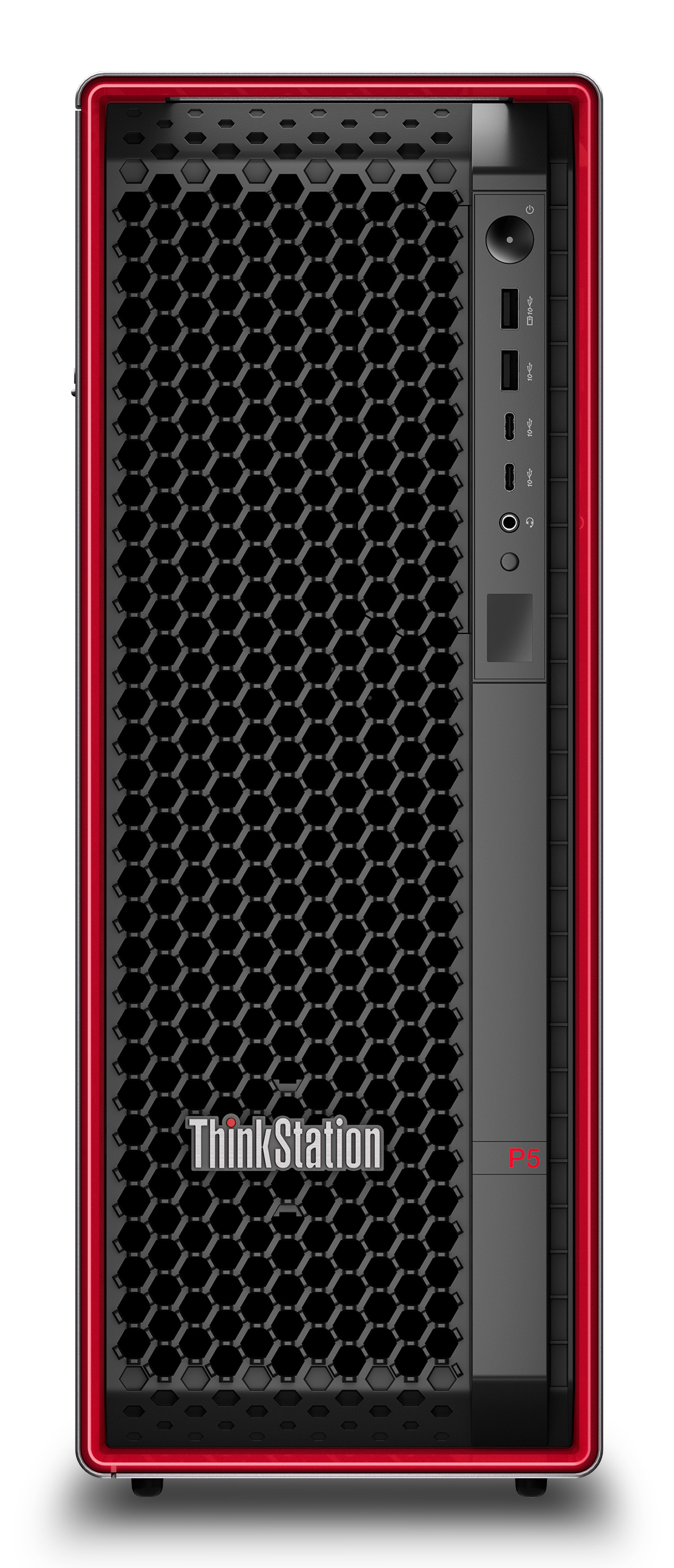Lenovo ThinkStation P5 Intel® Xeon® W W3-2525 32 GB DDR5-SDRAM 1 TB SSD Windows 10 Pro for Workstations Tower Workstation Zwart, Rood (30GA009RIX) thumbnail