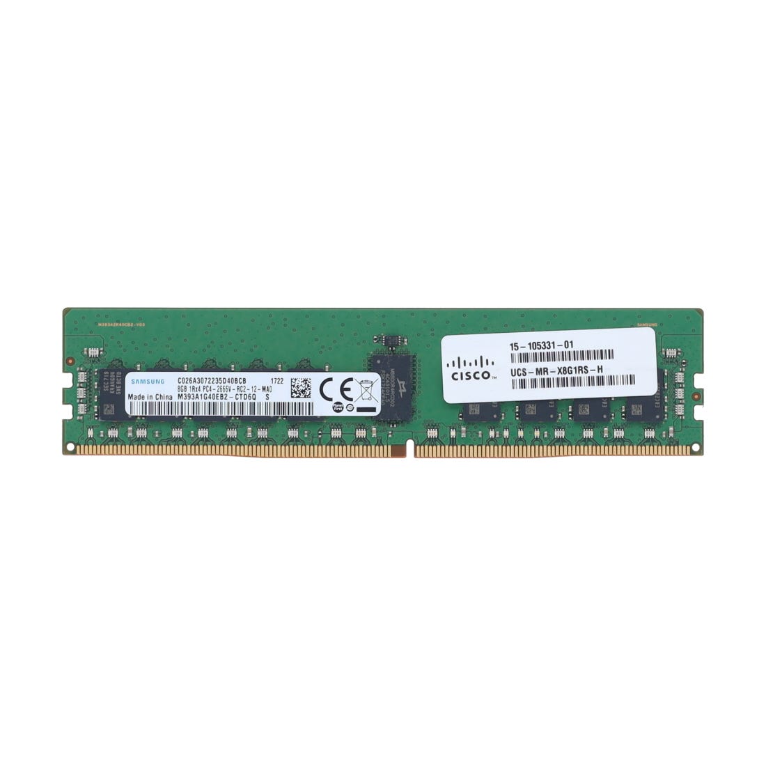 CISCO 8GB (1*8GB) 1RX4 PC4-21300V-R DDR-2666MHZ RDIMM (UCS-MR-X8G1RS-H) thumbnail